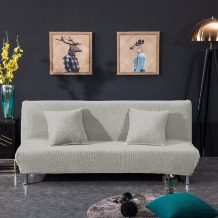 91家纺网 家纺一手货源 找家纺 弹力加厚玉米绒沙发床套 玉米粒绒纯色无扶手双人沙发套