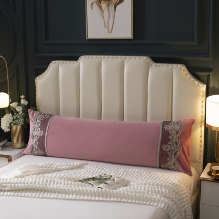 91家纺网 家纺一手货源 找家纺 水晶绒双人蕾丝边枕套牛奶绒枕头套加长枕芯套