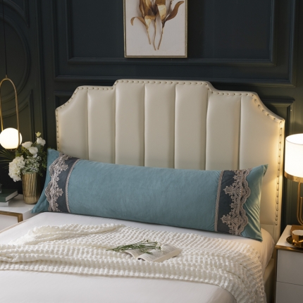 91家纺网 家纺一手货源 找家纺 水晶绒双人蕾丝边枕套牛奶绒枕头套加长枕芯套