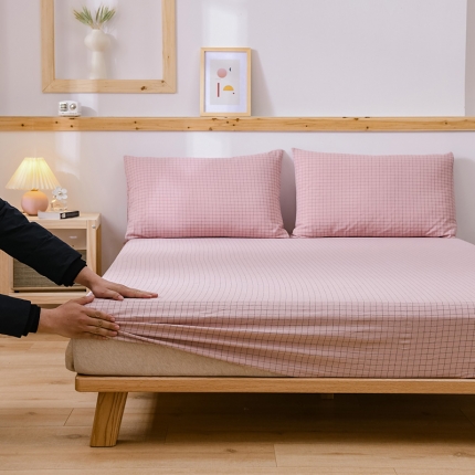 91家纺网 家纺一手货源 找家纺 恋人优选良品纯棉水洗棉床笠单件全棉床罩防滑固定席梦思保护套罩