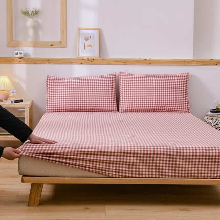 91家纺网 家纺一手货源 找家纺 恋人优选良品纯棉水洗棉床笠单件全棉床罩防滑固定席梦思保护套罩