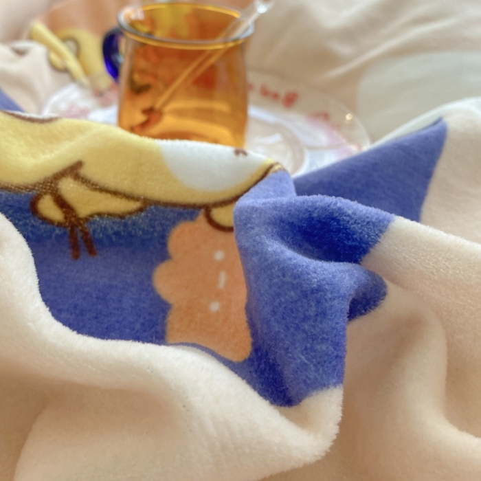 91家纺网 家纺一手货源 找家纺 （总）呗旺鹿2021年新款印花牛奶绒四件套法莱绒元气食堂系列