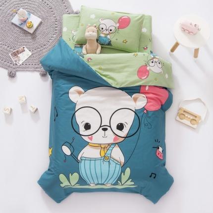 91家纺网 家纺一手货源 找家纺 鱼宝 2021新款AB版全棉婴童套件 眼镜萌鼠