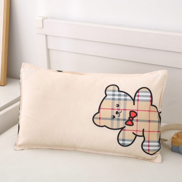 91家纺网 家纺一手货源 找家纺 鱼宝 2021新款AB版全棉婴童套件 英伦小熊 米