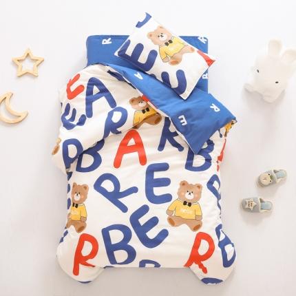 91家纺网 家纺一手货源 找家纺 鱼宝 2021新款AB版全棉婴童套件 字母熊