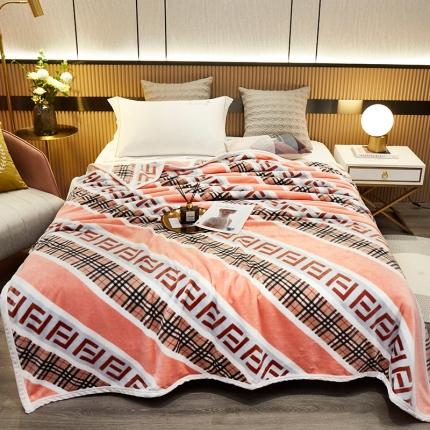 坦客毯业 2023新款印花云貂绒毛毯沙发盖毯午睡毯子时尚空间