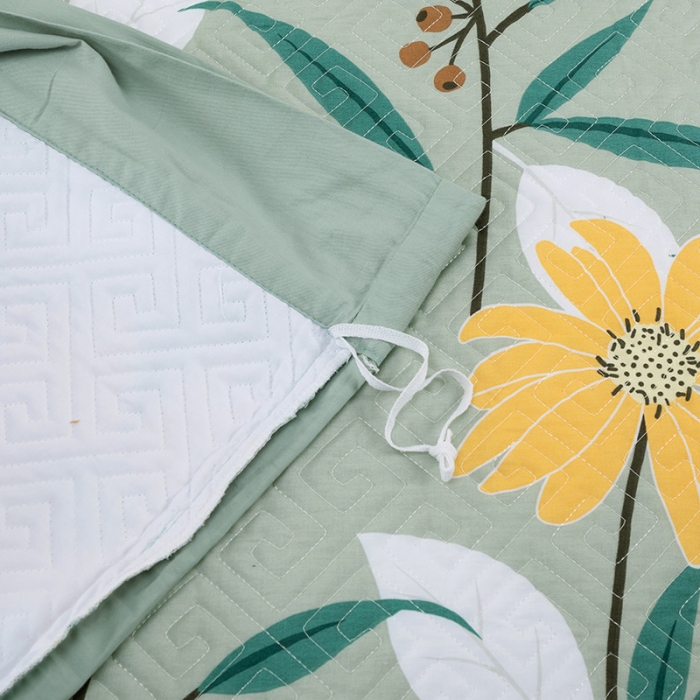 91家纺网 家纺一手货源 找家纺 OL家纺2021新款夹棉绗绣全棉小碎花小清新四件套 烟雨江南