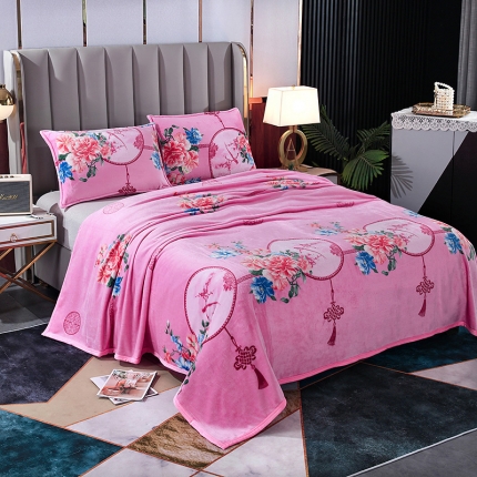 91家纺网 家纺一手货源 找家纺 2025总高克重赋雅-加厚云貂绒毛毯双面绒休闲毯 法莱绒枕套床单盖毯