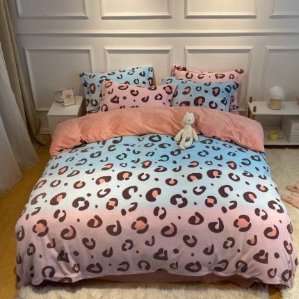 91家纺网 家纺一手货源 找家纺 （总）百寐 2021新款牛奶绒印花四件套