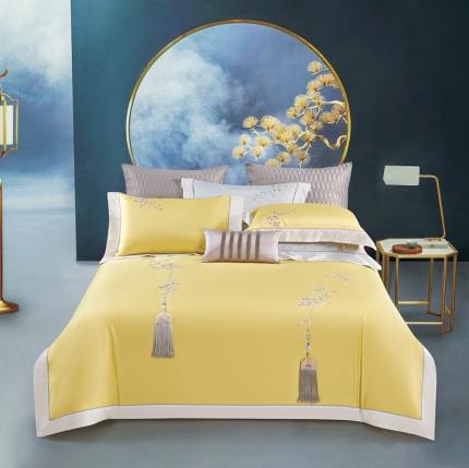 爱情故事 2024新款婚庆100s全棉四件套秋月黄