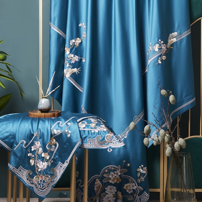 91家纺网 家纺一手货源 找家纺 爱情故事 2024新款婚庆100s全棉四件套雨棠蓝