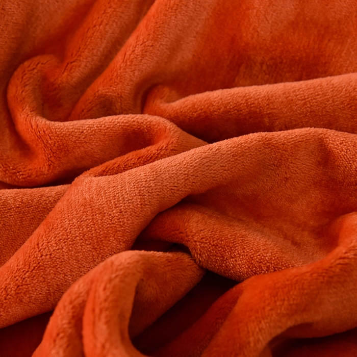 91家纺网 家纺一手货源 找家纺 牵梦萦纯色加厚牛奶绒法莱绒四件套秋冬季加绒床裙款 桔色+宝蓝