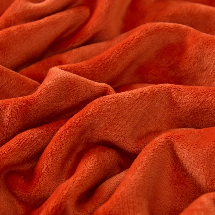 91家纺网 家纺一手货源 找家纺 牵梦萦纯色加厚牛奶绒法莱绒四件套秋冬季加绒床裙款 桔色+深灰