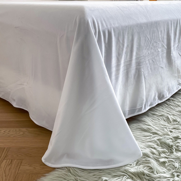 91家纺网 家纺一手货源 找家纺 邦妮 2024新款云貂绒纯色四件套 白色