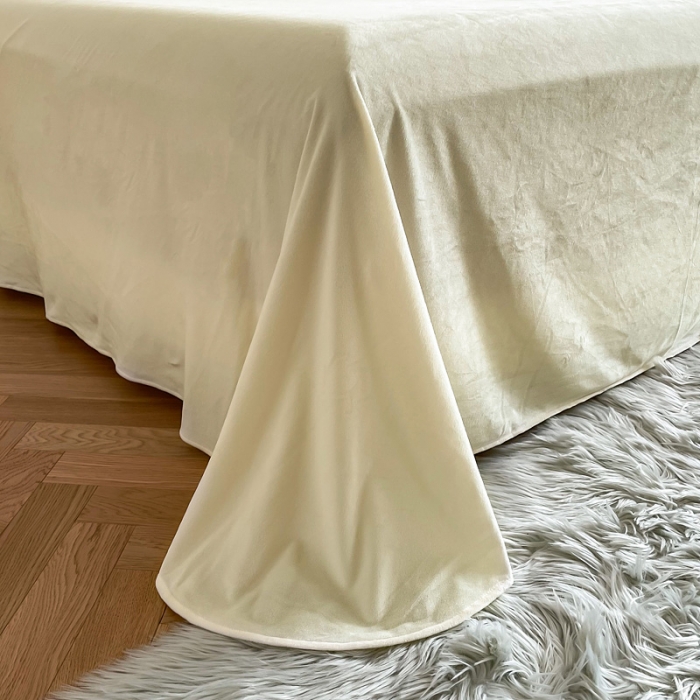 91家纺网 家纺一手货源 找家纺 邦妮 2024新款云貂绒纯色四件套 卡其