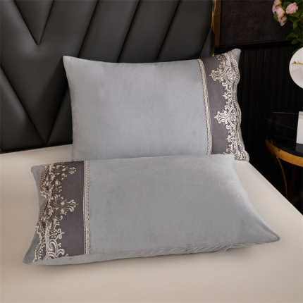 91家纺网 家纺一手货源 找家纺 水晶绒单人蕾丝边枕套牛奶绒枕头套枕芯套