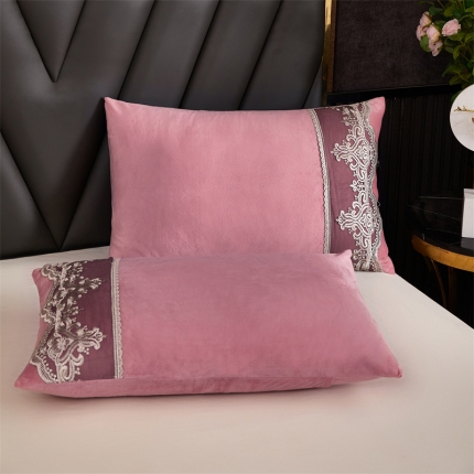 91家纺网 家纺一手货源 找家纺 水晶绒单人蕾丝边枕套牛奶绒枕头套枕芯套