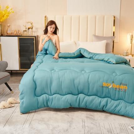 91家纺网 家纺一手货源 找家纺 缦卡琳2021新款亲肤磨毛大豆被 春秋被 夏被 被子 宝石蓝