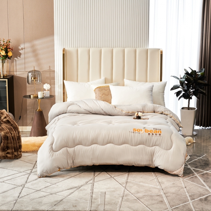 91家纺网 家纺一手货源 找家纺 缦卡琳2021新款亲肤磨毛大豆被 春秋被 夏被 被子 绅士灰