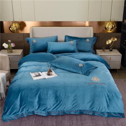 91家纺网 家纺一手货源 找家纺 （总）福丽莱 宝宝绒刺绣四件套-浪漫风情