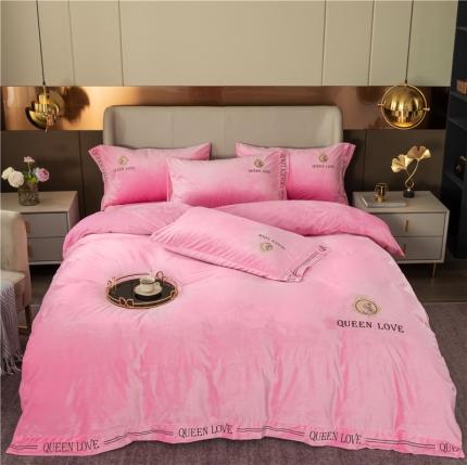 91家纺网 家纺一手货源 找家纺 （总）福丽莱 宝宝绒刺绣四件套-浪漫风情