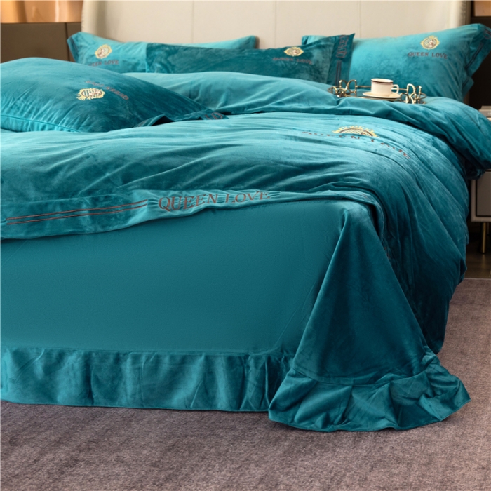 91家纺网 家纺一手货源 找家纺 （总）福丽莱 宝宝绒刺绣四件套-浪漫风情