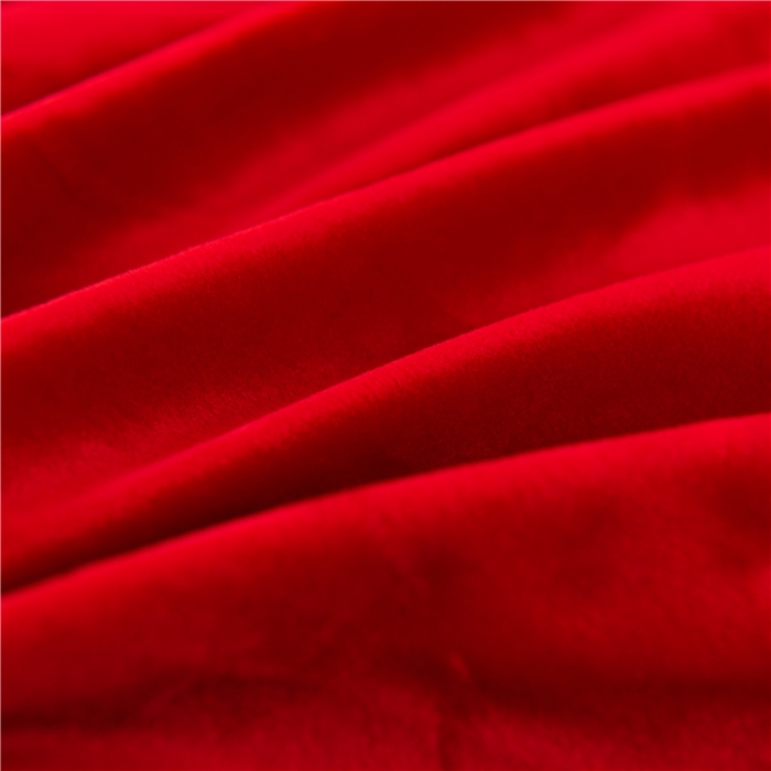 91家纺网 家纺一手货源 找家纺 福丽莱 宝宝绒刺绣四件套-浪漫风情 大红