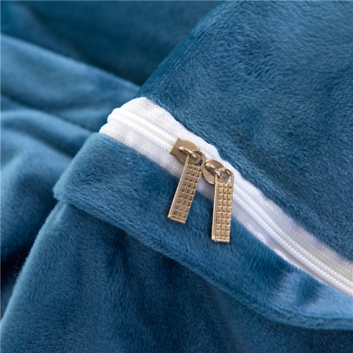 91家纺网 家纺一手货源 找家纺 福丽莱 宝宝绒刺绣四件套-浪漫风情 绅士蓝