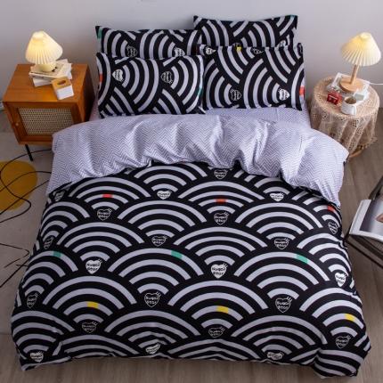 91家纺网 家纺一手货源 找家纺 乐居坊2021新款芦荟棉四件套 爱心