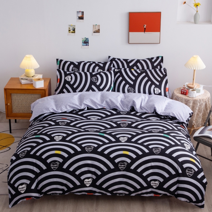 91家纺网 家纺一手货源 找家纺 乐居坊2021新款芦荟棉四件套 爱心