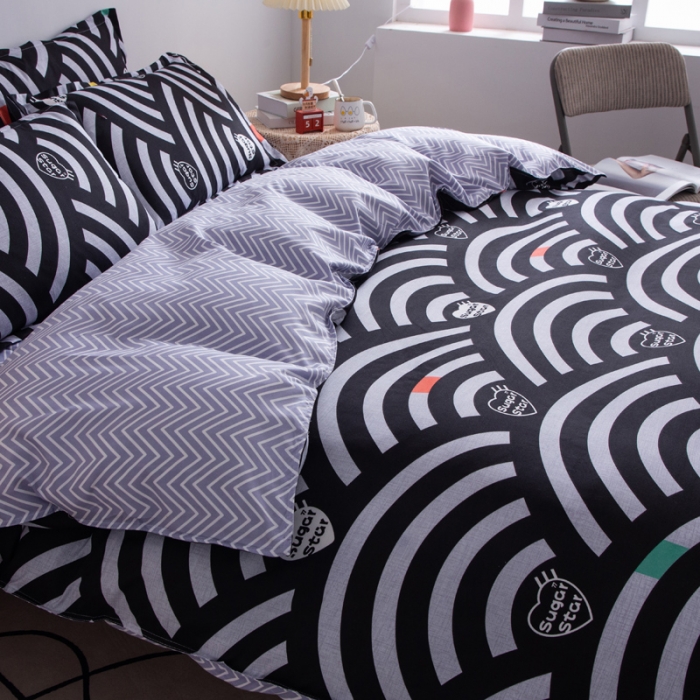 91家纺网 家纺一手货源 找家纺 乐居坊2021新款芦荟棉四件套 爱心