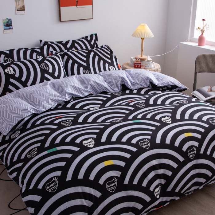 91家纺网 家纺一手货源 找家纺 乐居坊2021新款芦荟棉四件套 爱心