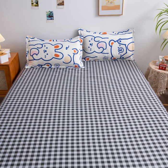 91家纺网 家纺一手货源 找家纺 乐居坊2021新款芦荟棉四件套 米小兔