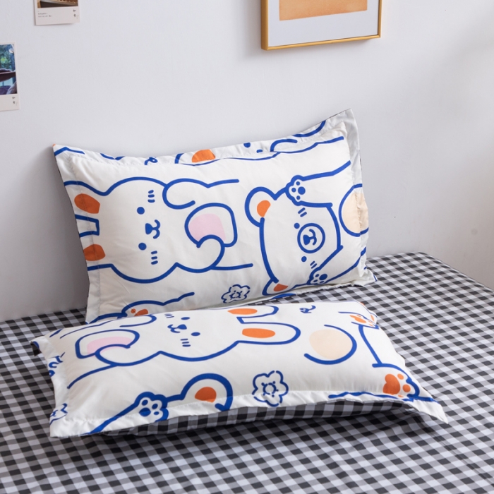 91家纺网 家纺一手货源 找家纺 乐居坊2021新款芦荟棉四件套 米小兔