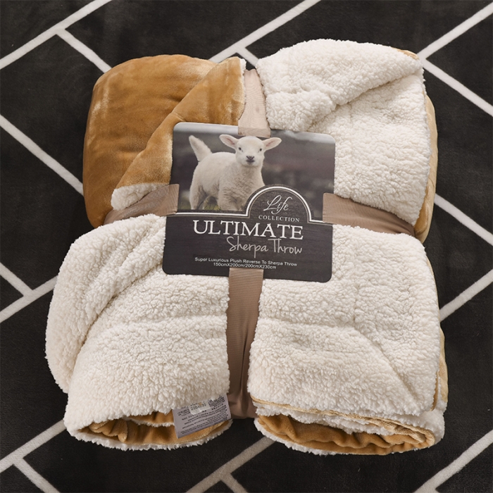 91家纺网 家纺一手货源 找家纺 BOSS 2021新款羊羔绒毛毯羊羔绒毯 单色黄