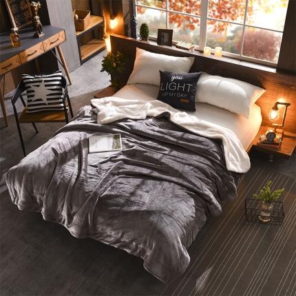 91家纺网 家纺一手货源 找家纺 BOSS 2021新款羊羔绒毛毯羊羔绒毯 单色咖