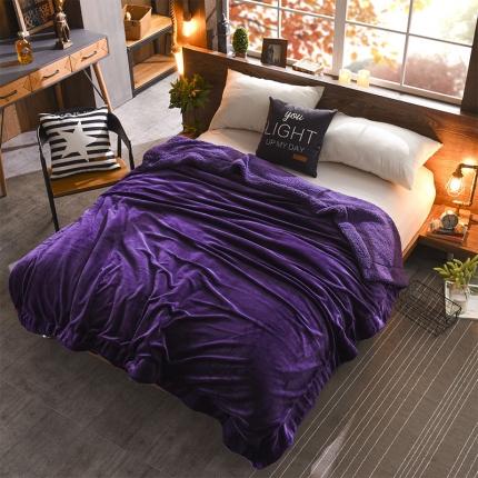 91家纺网 家纺一手货源 找家纺 BOSS 2021新款羊羔绒毛毯羊羔绒毯 玛瑙紫