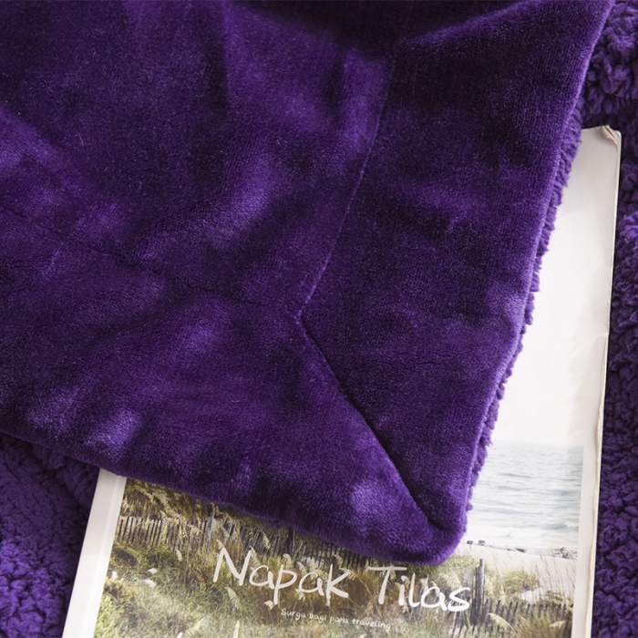 91家纺网 家纺一手货源 找家纺 BOSS 2021新款羊羔绒毛毯羊羔绒毯 玛瑙紫