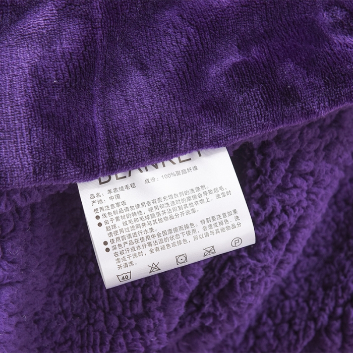 91家纺网 家纺一手货源 找家纺 BOSS 2021新款羊羔绒毛毯羊羔绒毯 玛瑙紫