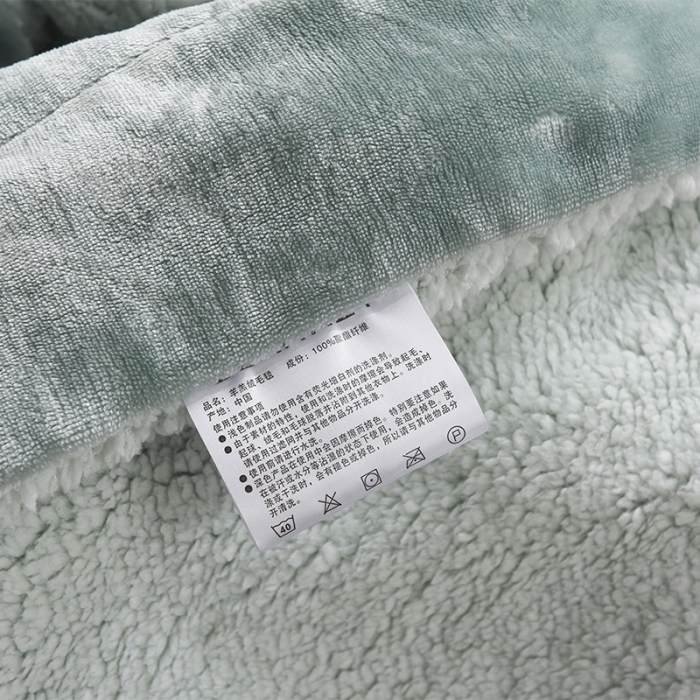 91家纺网 家纺一手货源 找家纺 BOSS 2021新款羊羔绒毛毯羊羔绒毯 抹茶绿
