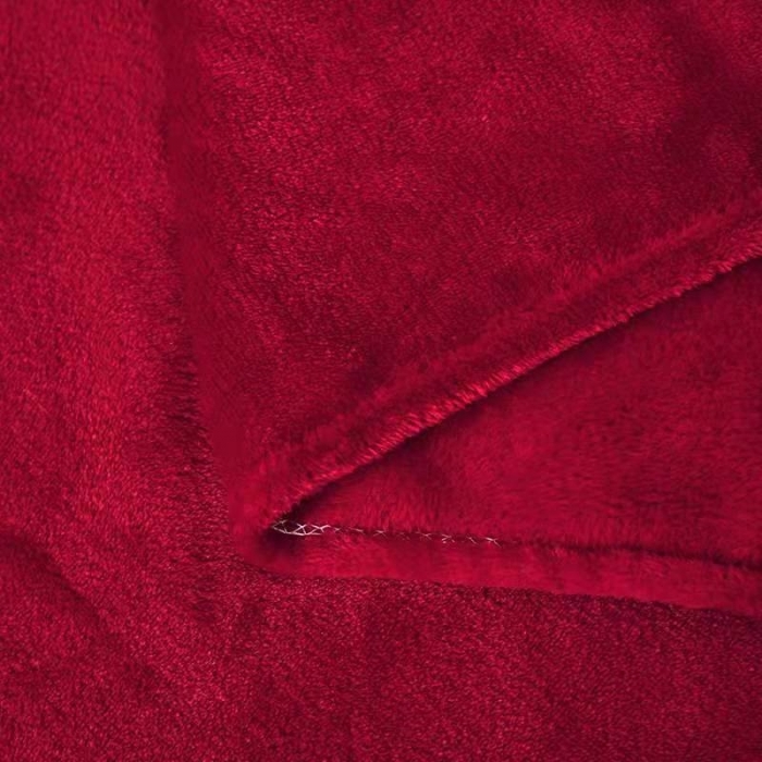 91家纺网 家纺一手货源 找家纺 新丽佳家纺 新款220克法莱绒毛毯赠品毛毯床单礼品盖毯 酒红