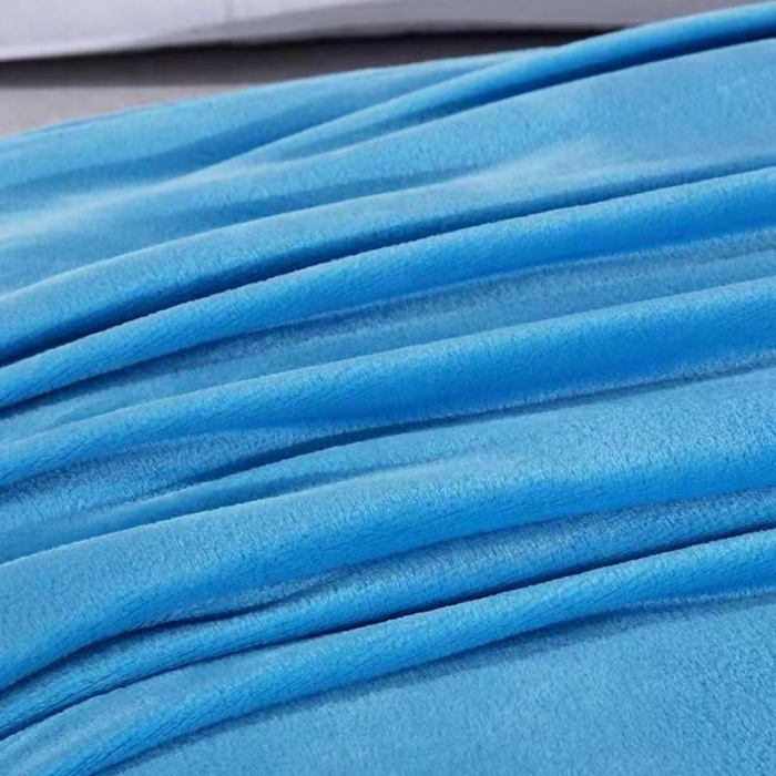 91家纺网 家纺一手货源 找家纺 新丽佳家纺 新款220克法莱绒毛毯赠品毛毯床单礼品盖毯 天兰