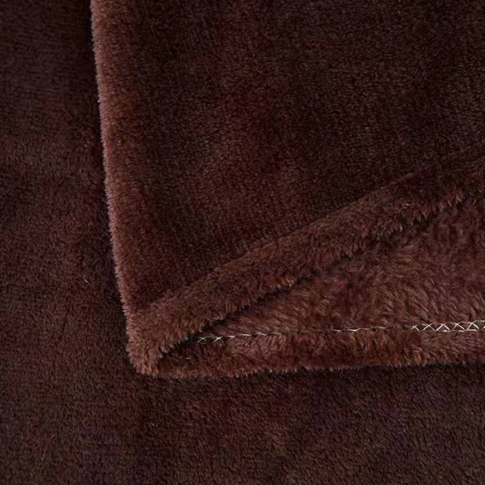 91家纺网 家纺一手货源 找家纺 新丽佳家纺 新款220克法莱绒毛毯赠品毛毯床单礼品盖毯 中咖