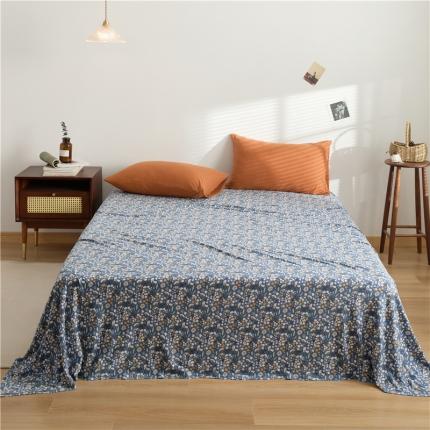 原研家居 新款kinfolk原研针织棉印花单床单 瓦伦图