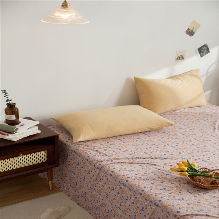 91家纺网 家纺一手货源 找家纺 原研家居 新款kinfolk原研针织棉印花单床单 达洛