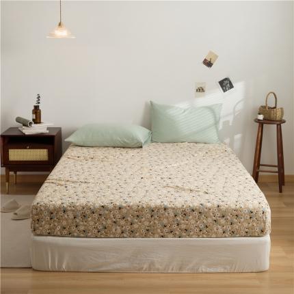 原研家居 新款kinfolk原研针织棉印花 单床笠 卡斯