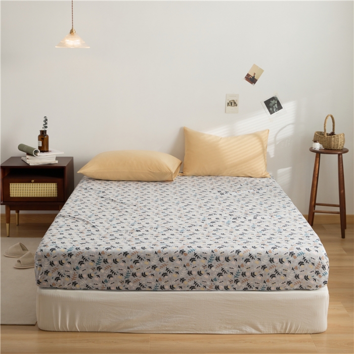 91家纺网 家纺一手货源 找家纺 原研家居 新款kinfolk原研针织棉印花 单床笠 纳尔