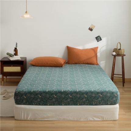 原研家居 新款kinfolk原研针织棉印花 单床笠 奇维