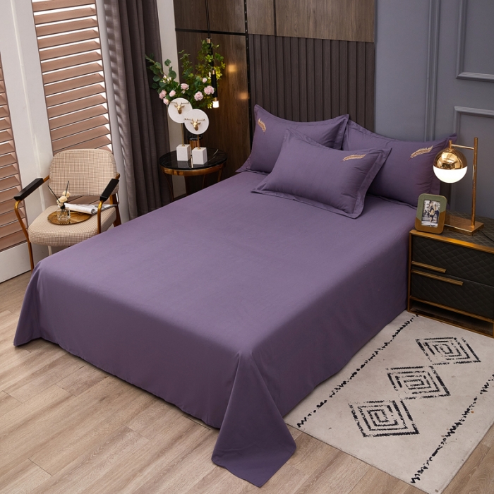 91家纺网 家纺一手货源 找家纺 芊寻 2024新款60支全棉磨毛绣花四件套 羽墨 玛莎紫