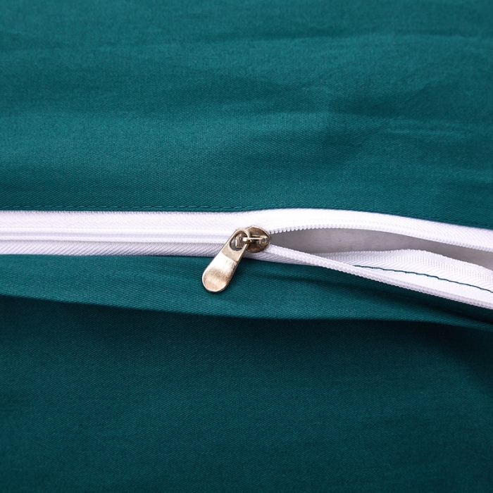 91家纺网 家纺一手货源 找家纺 芊寻 2024新款60支全棉磨毛绣花四件套 羽墨 墨绿